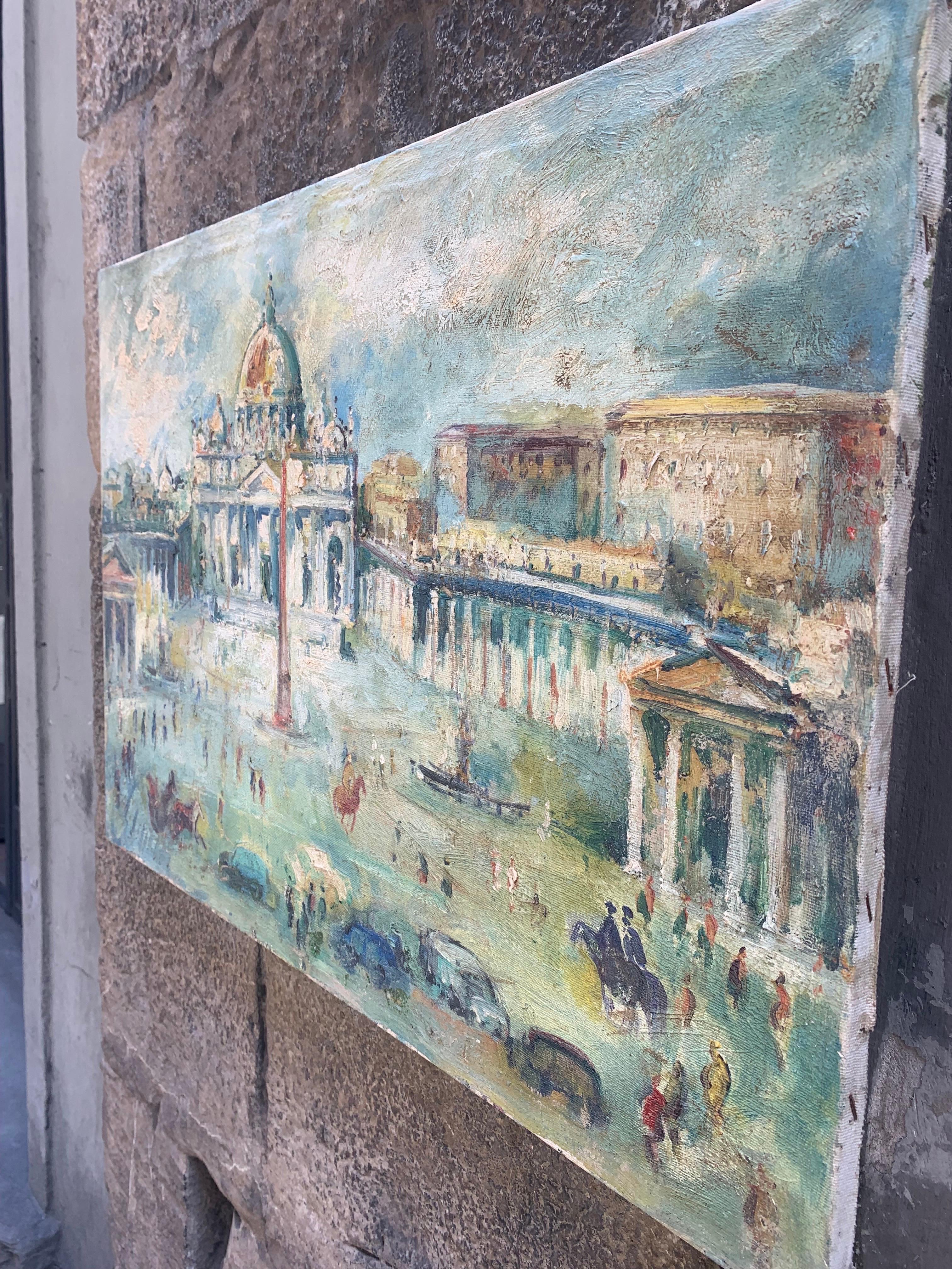 Saint Peter's Square, Vatican, Rome, by  Florentine Painter Emanuele Cappello. 11