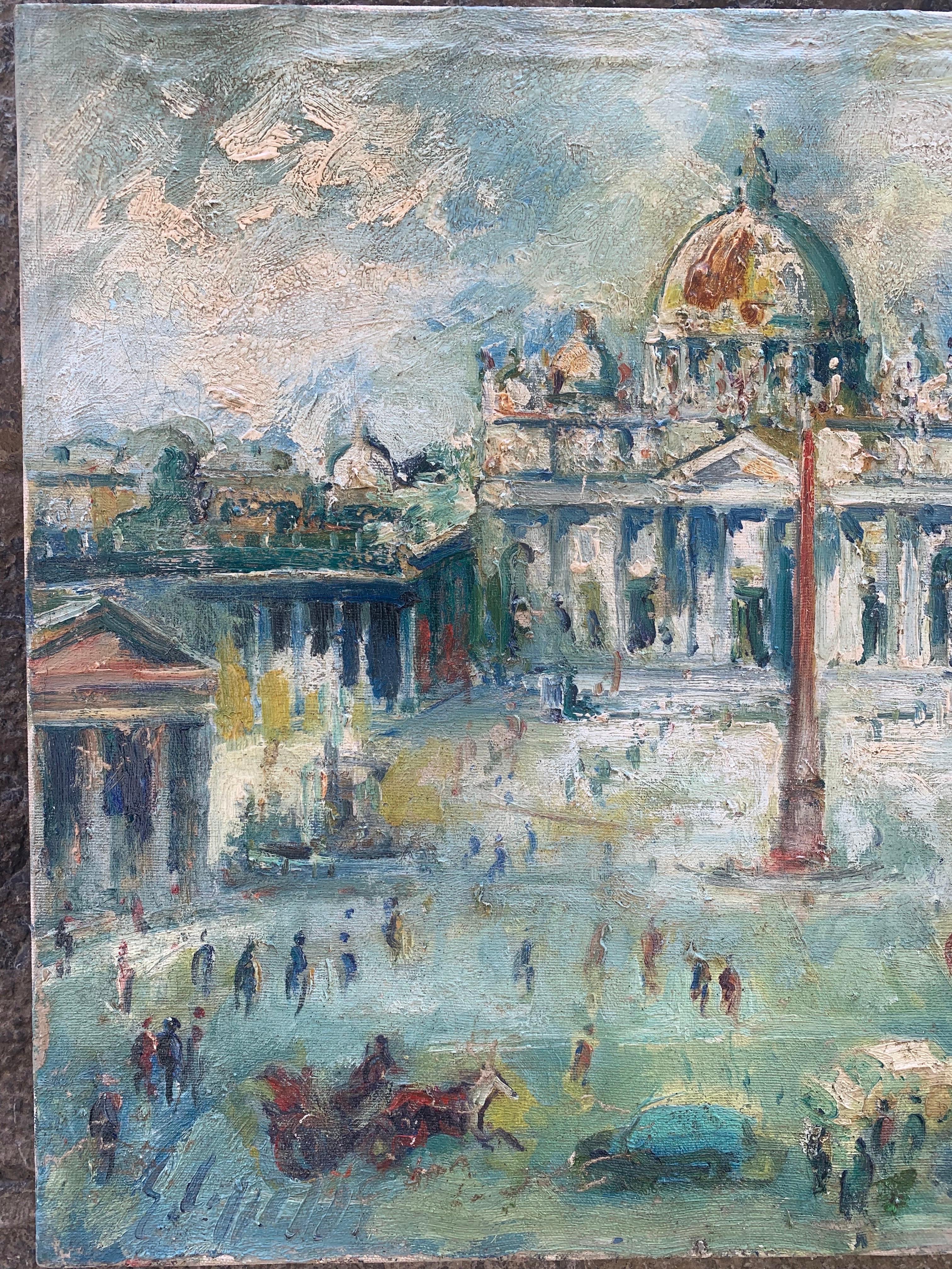 Saint Peter's Square, Vatican, Rome, by  Florentine Painter Emanuele Cappello. 3