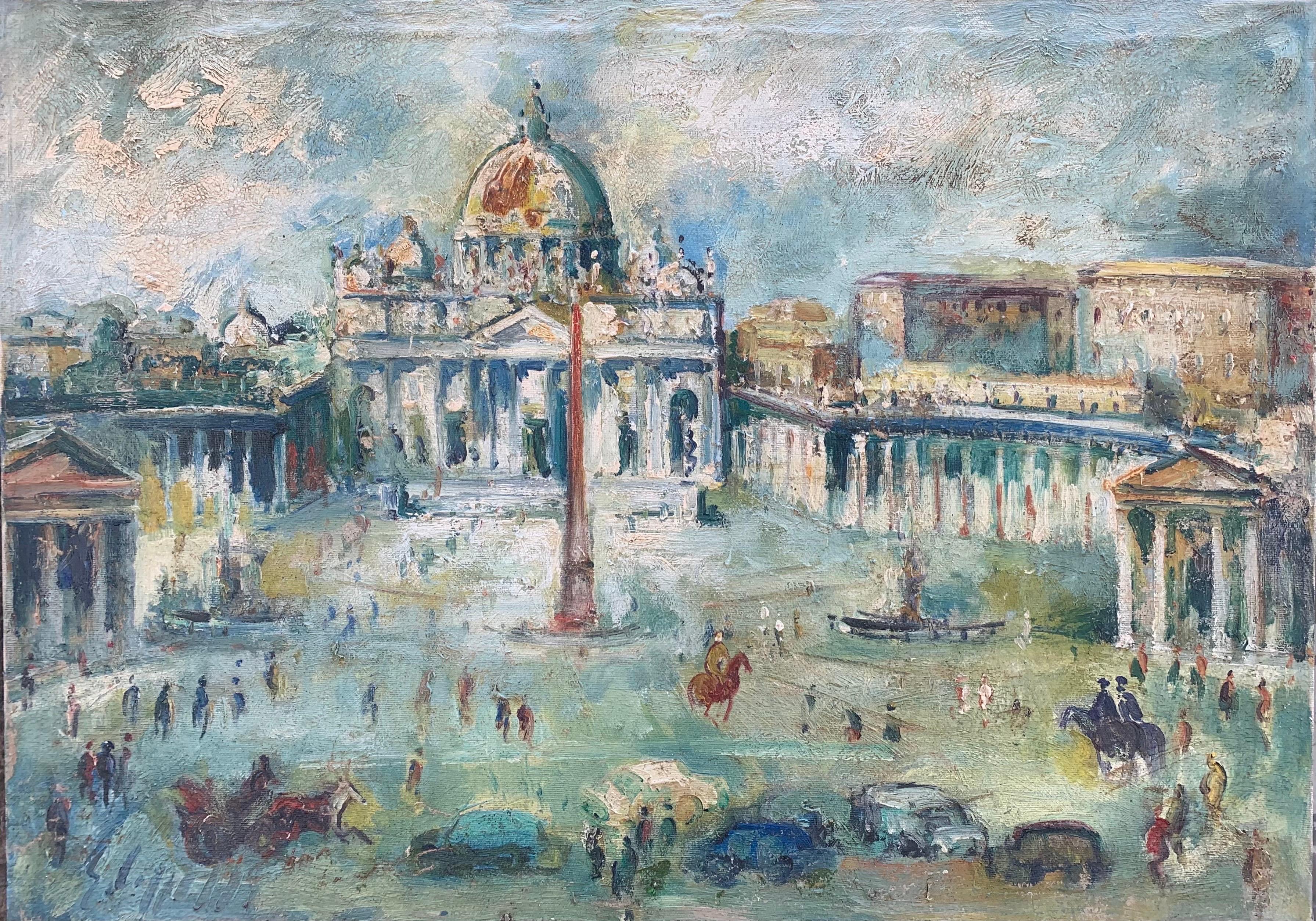 Saint Peter's Square, Vatican, Rome, by  Florentine Painter Emanuele Cappello.