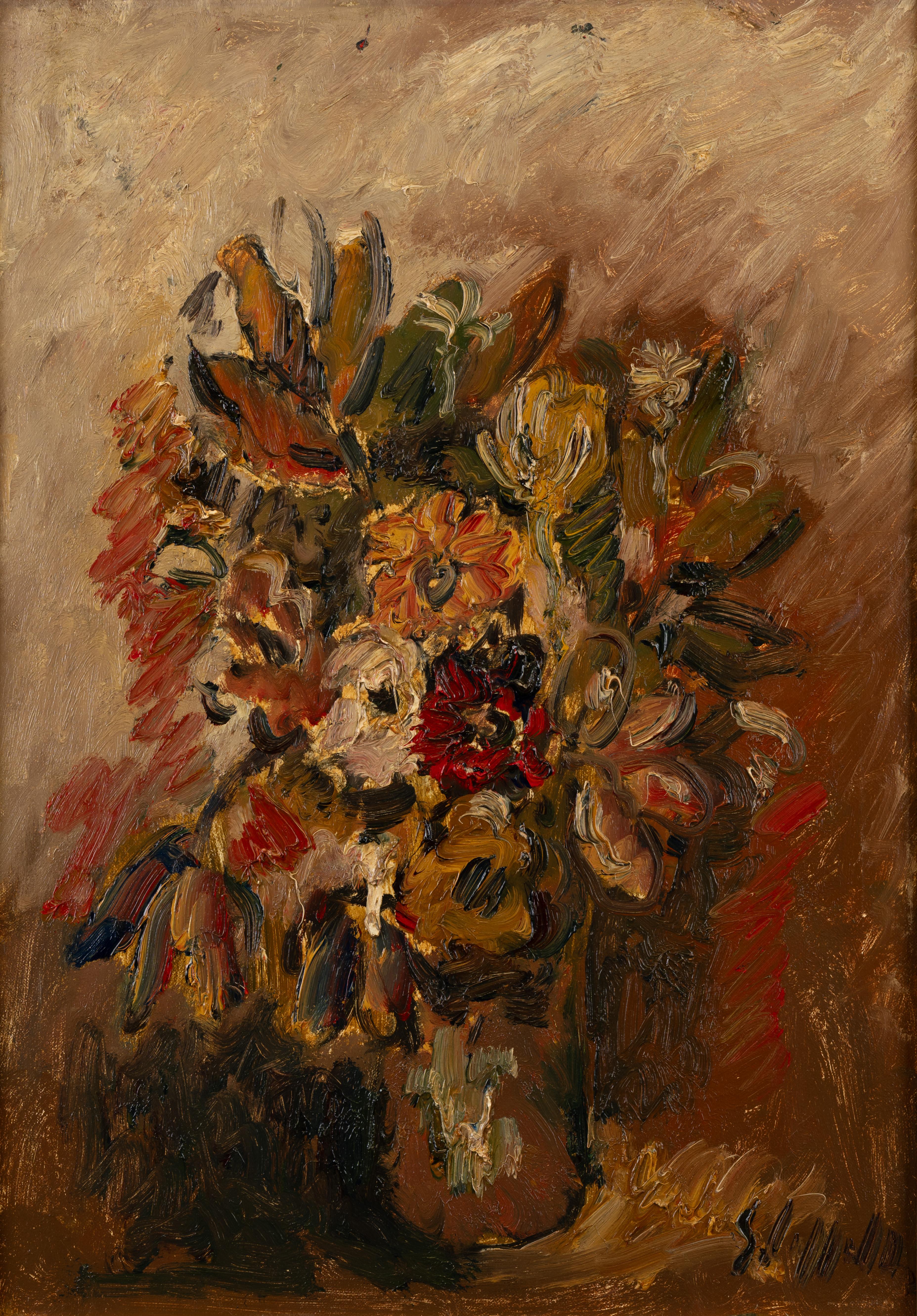Stilleben mit Blumenstrauß – Painting von Emanuele Cappello