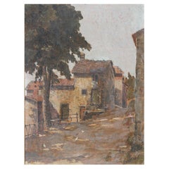 Emanuele Costa, Probably, (Italian, 1875-1959) Village Road with Farmhouse