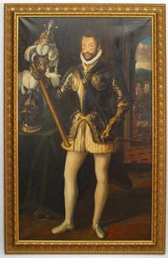 Emanuele Filiberto Portrait, Baroque Style, Hand-Crafted in Italy
