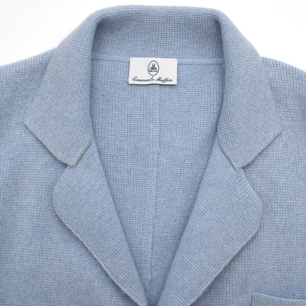 Emanuele Maffeis cashmere blue blazer SIZE Large EU  50 In Excellent Condition In London, GB