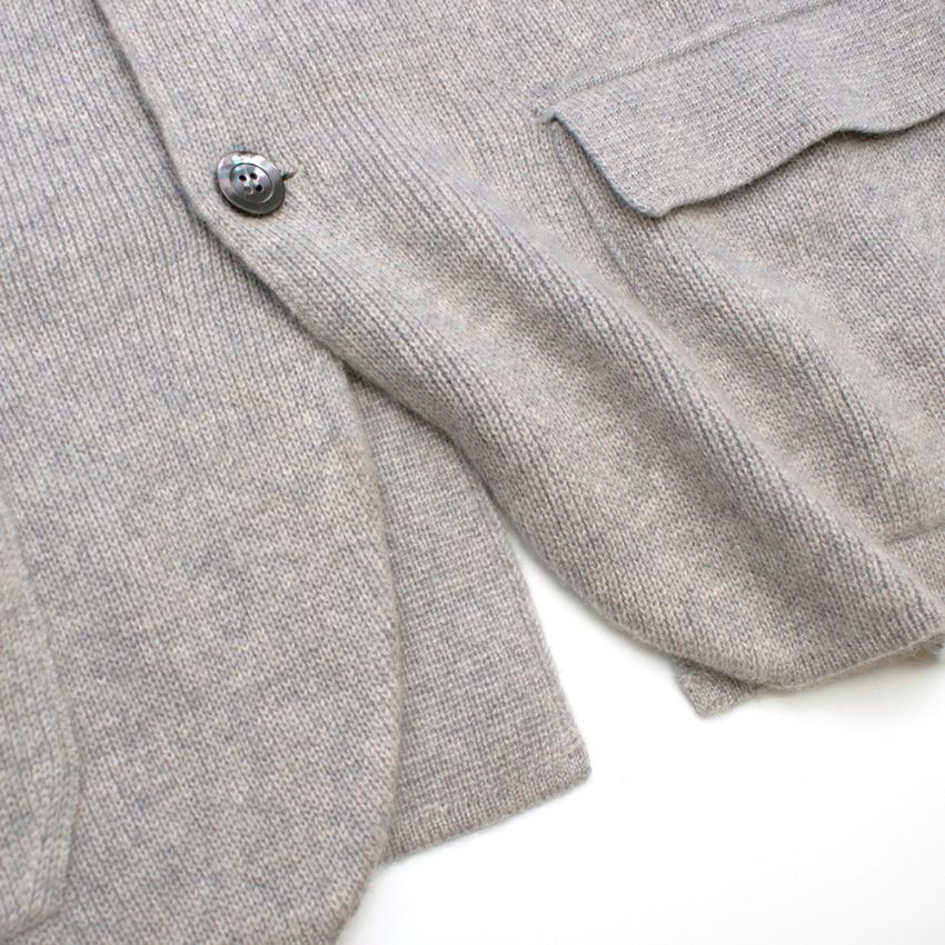 Men's Emanuele Maffeis Grey Cashmere Single Breasted Knit Blazer Jacket - Size XL For Sale