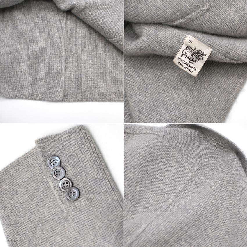Emanuele Maffeis Grey Cashmere Single Breasted Knit Blazer Jacket - Size XL For Sale 1