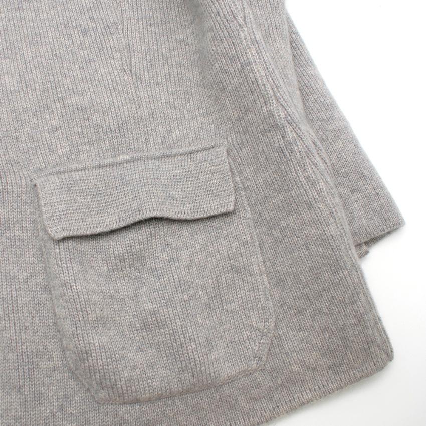 Emanuele Maffeis Grey Cashmere Single Breasted Knit Blazer Jacket - Size XL For Sale 2