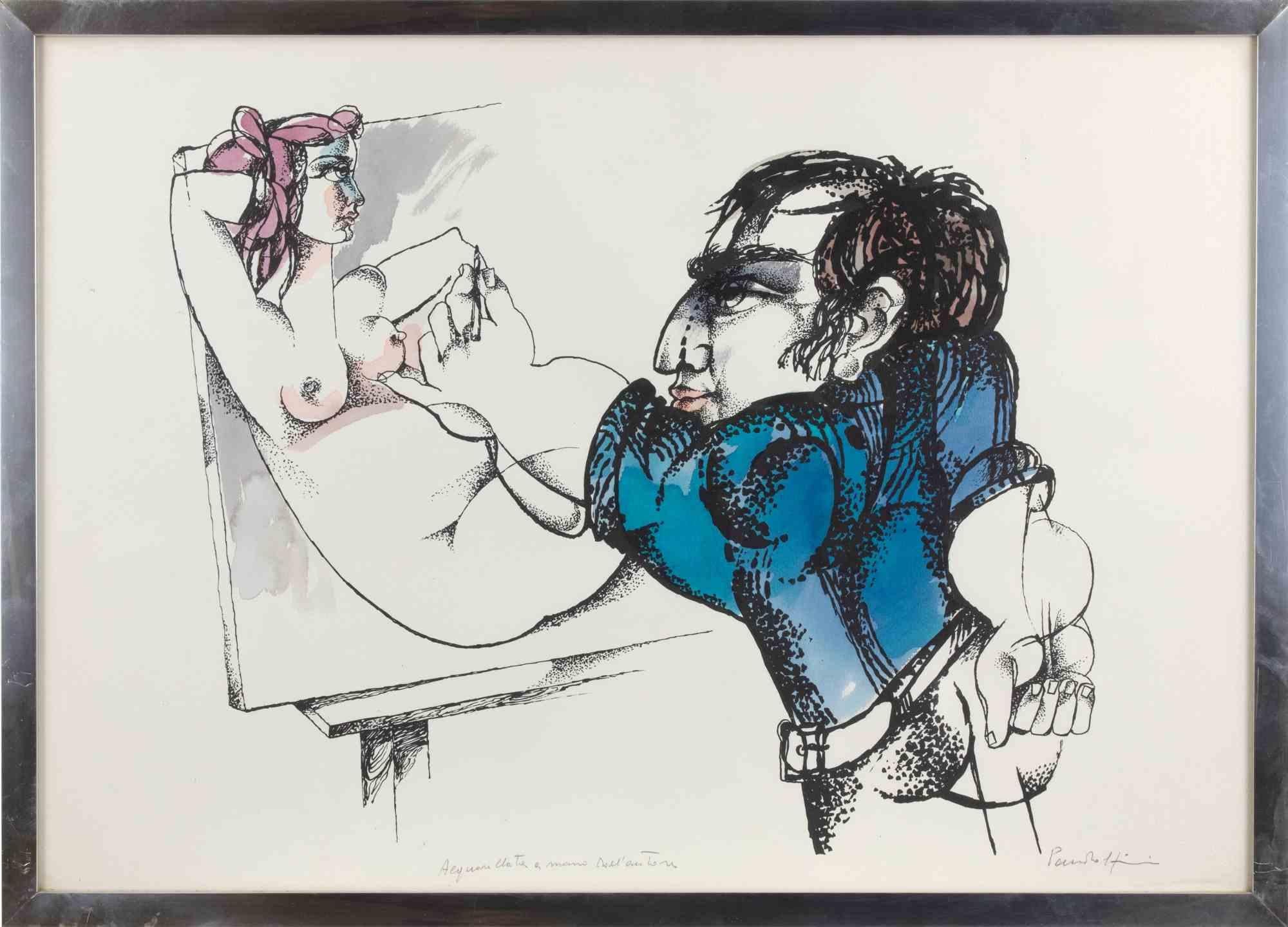 Radierung Hand aquarelliert realisiert von Emanuele Pandolfini in den 1970er Jahren.

Handsigniert.

Sehr guter Zustand.