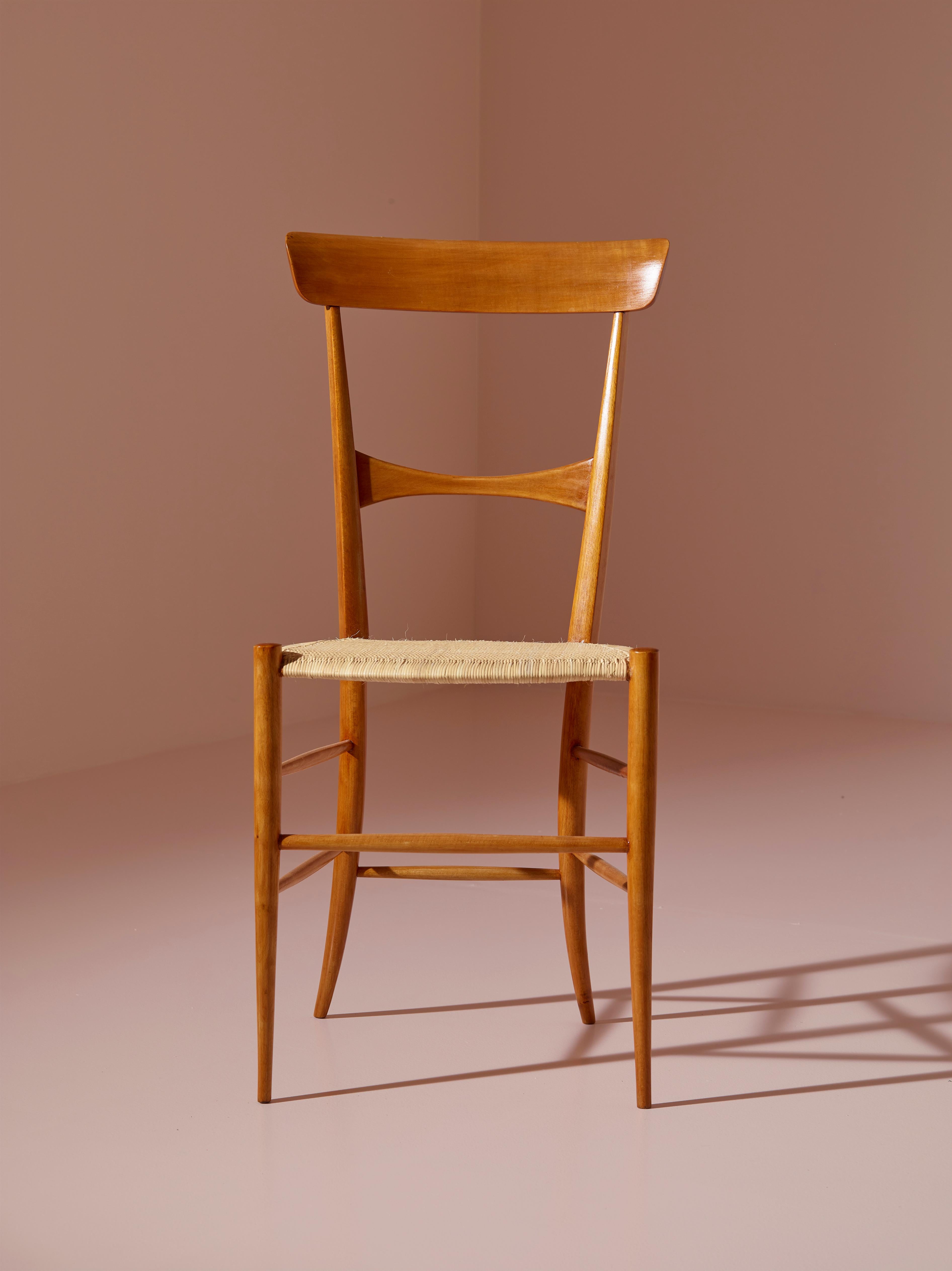 Mid-Century Modern Emanuele Rambaldi, 4 Dining Chairs Leggerissima Model, Figli Di Sanguineti, 1951 For Sale