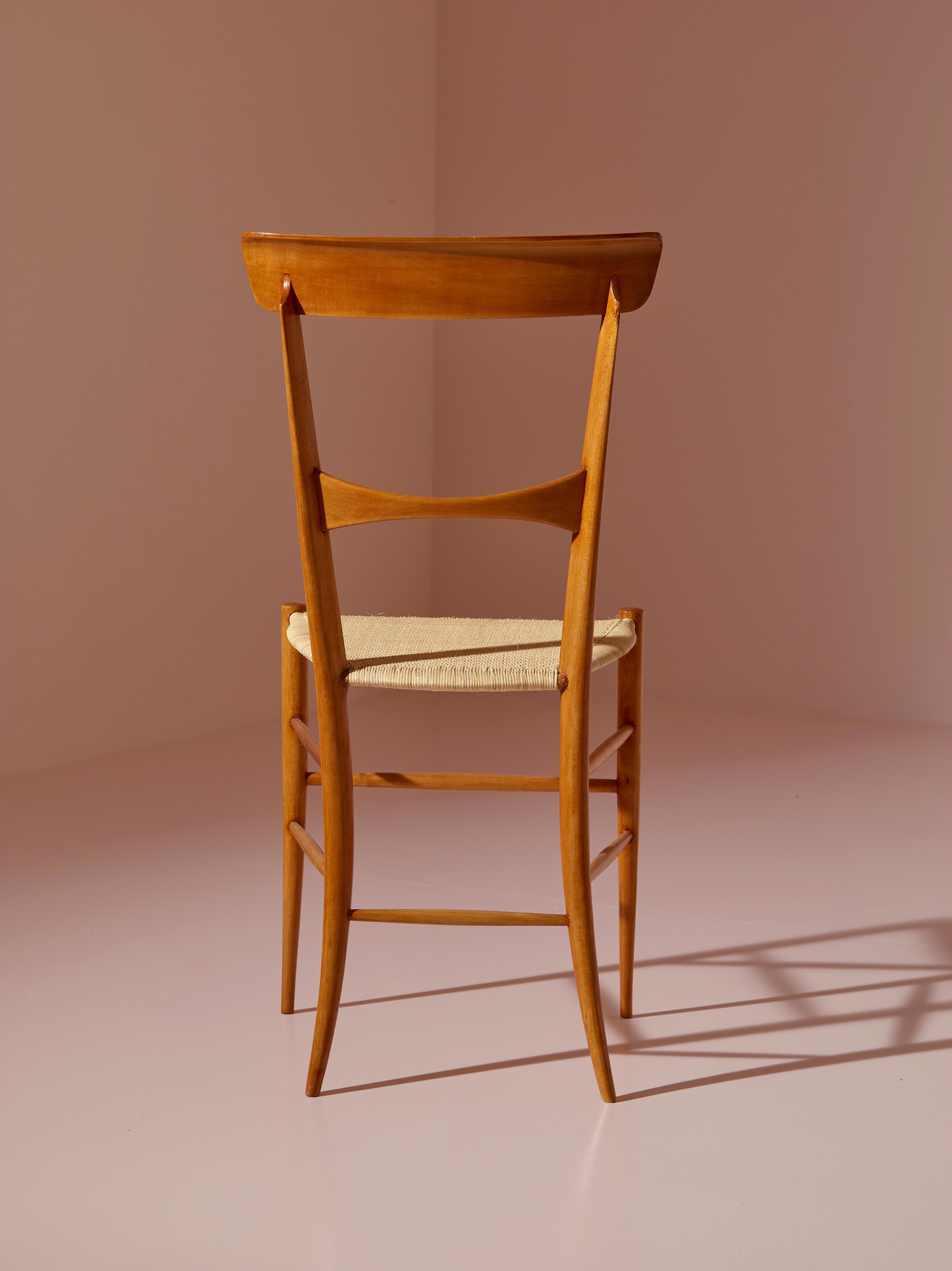 Mid-20th Century Emanuele Rambaldi, 4 Dining Chairs Leggerissima Model, Figli Di Sanguineti, 1951 For Sale