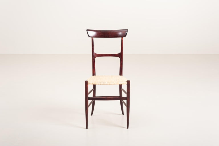 Mid-20th Century Emanuele Rambaldi, 6 Dining Chairs Leggerissima Model, Figli Di Sanguineti, 1951 For Sale