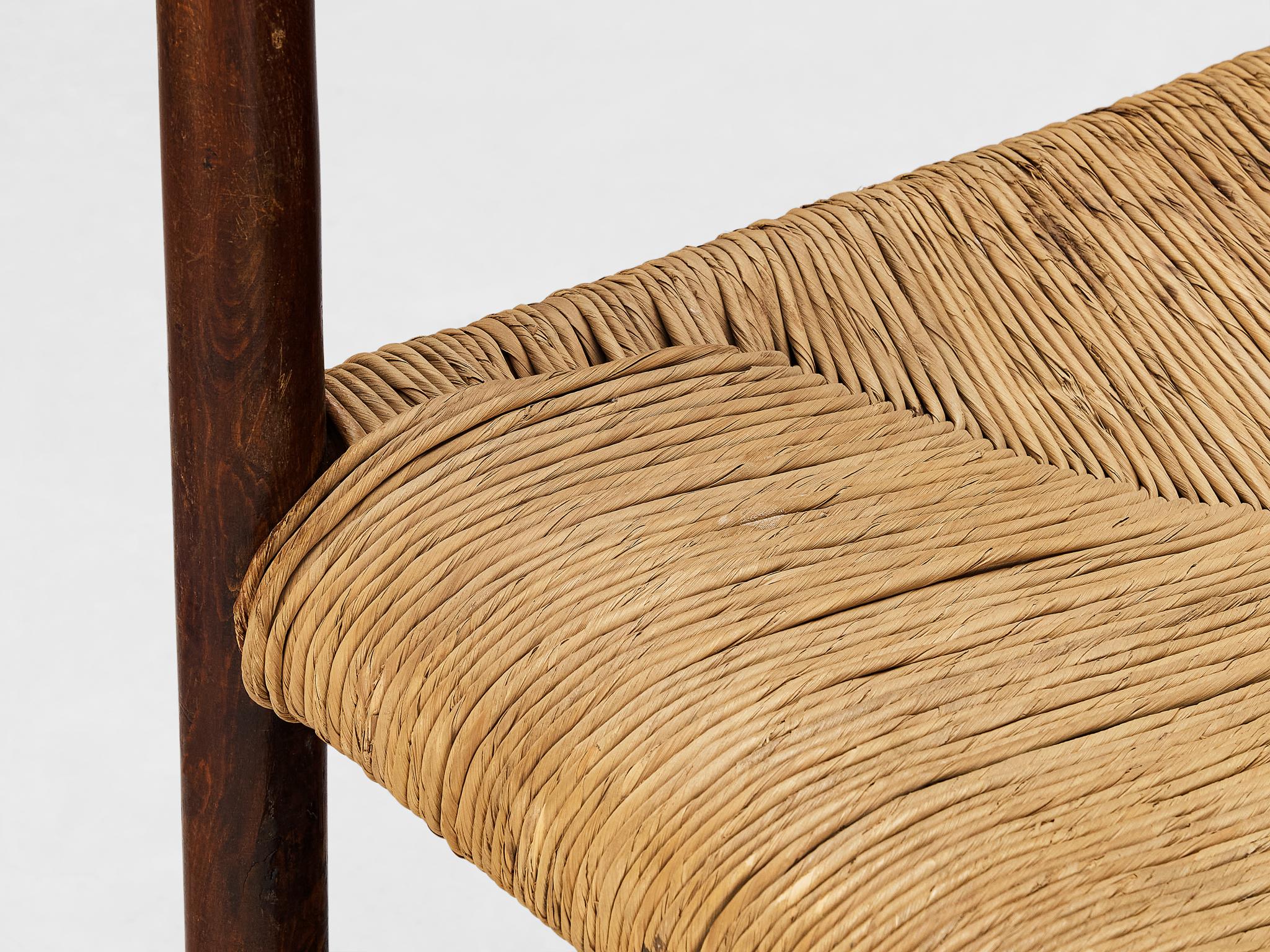 Emanuele Rambaldi for Chiappe Armchair in Wood and Woven Straw  For Sale 4