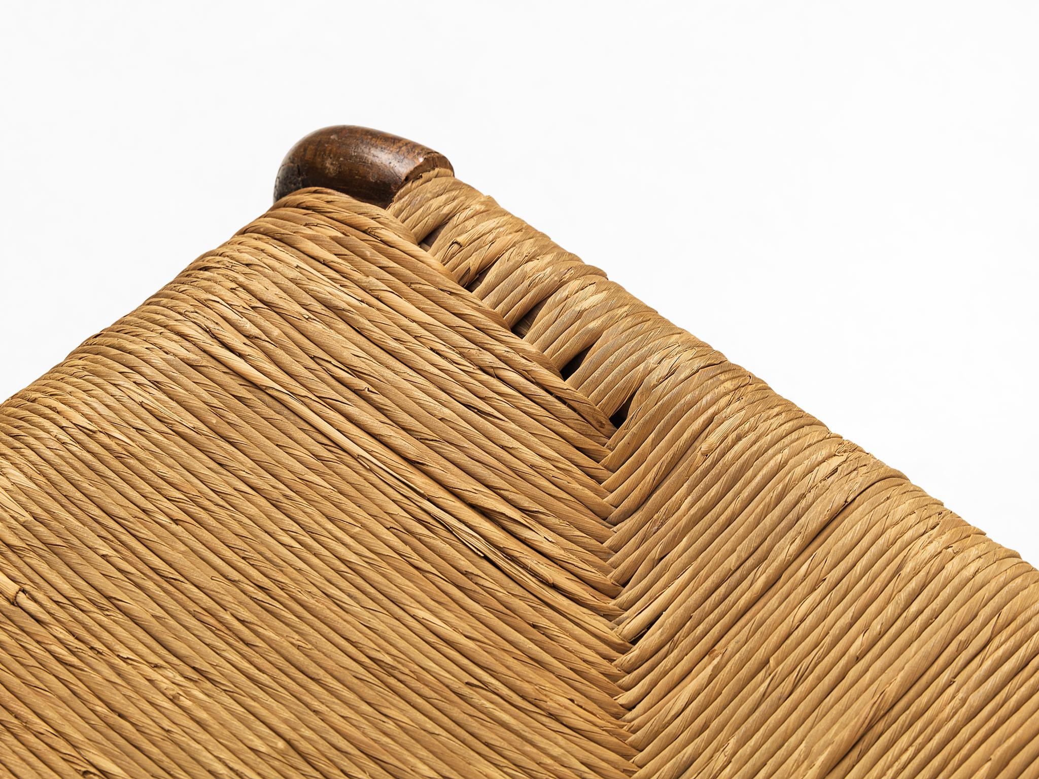 Emanuele Rambaldi for Chiappe Dining Chair in Wood and Woven Straw  For Sale 2