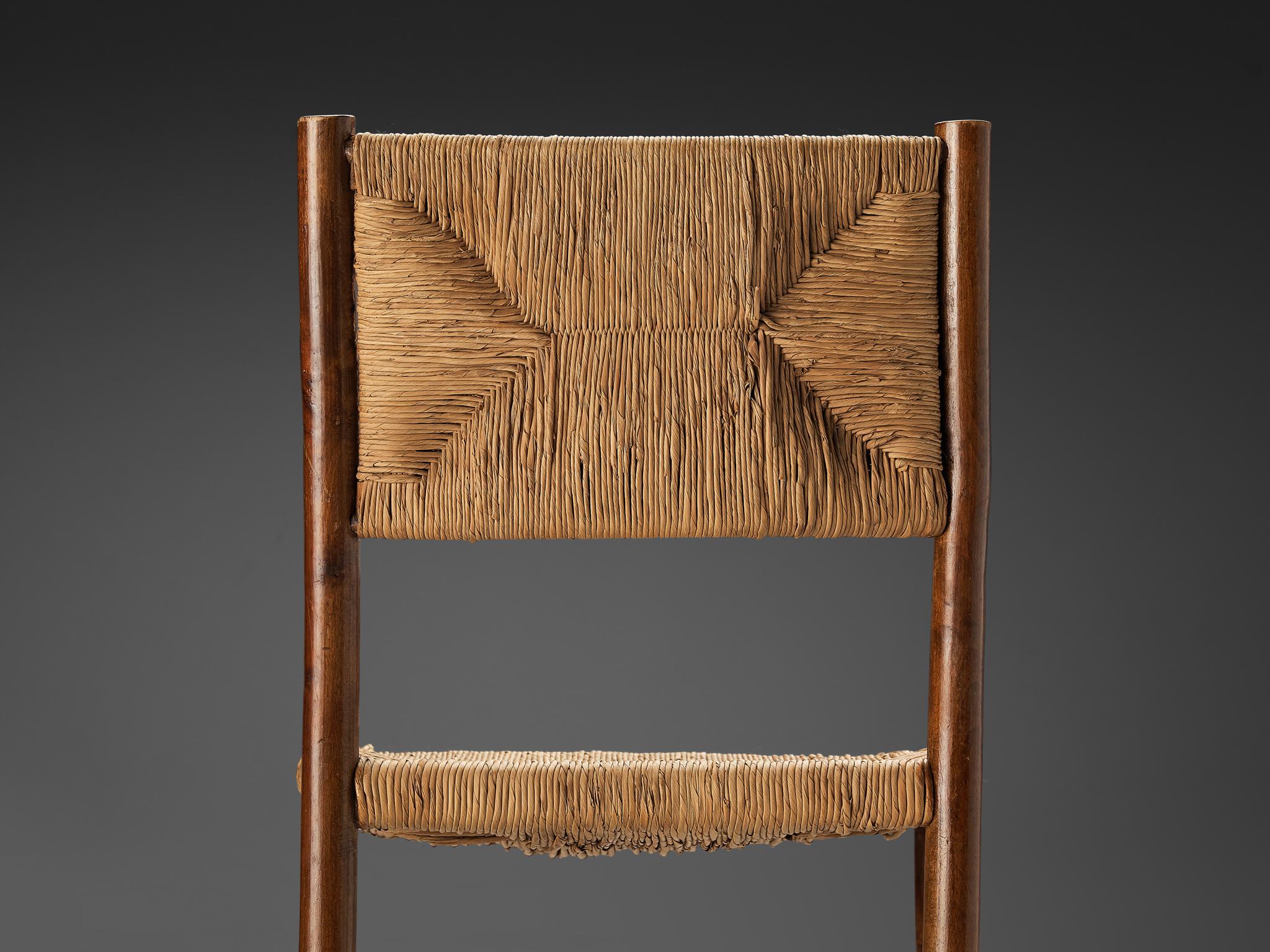 Emanuele Rambaldi for Chiappe Dining Chair in Wood and Woven Straw  For Sale 3