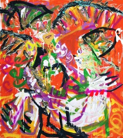 "Firestorm" Mixed media Painting 47" x 39" in by Emanuele Tozzoli
