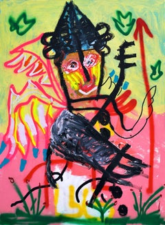 "New Dawn" Pittura a tecnica mista 59" x 43" in di Emanuele Tozzoli