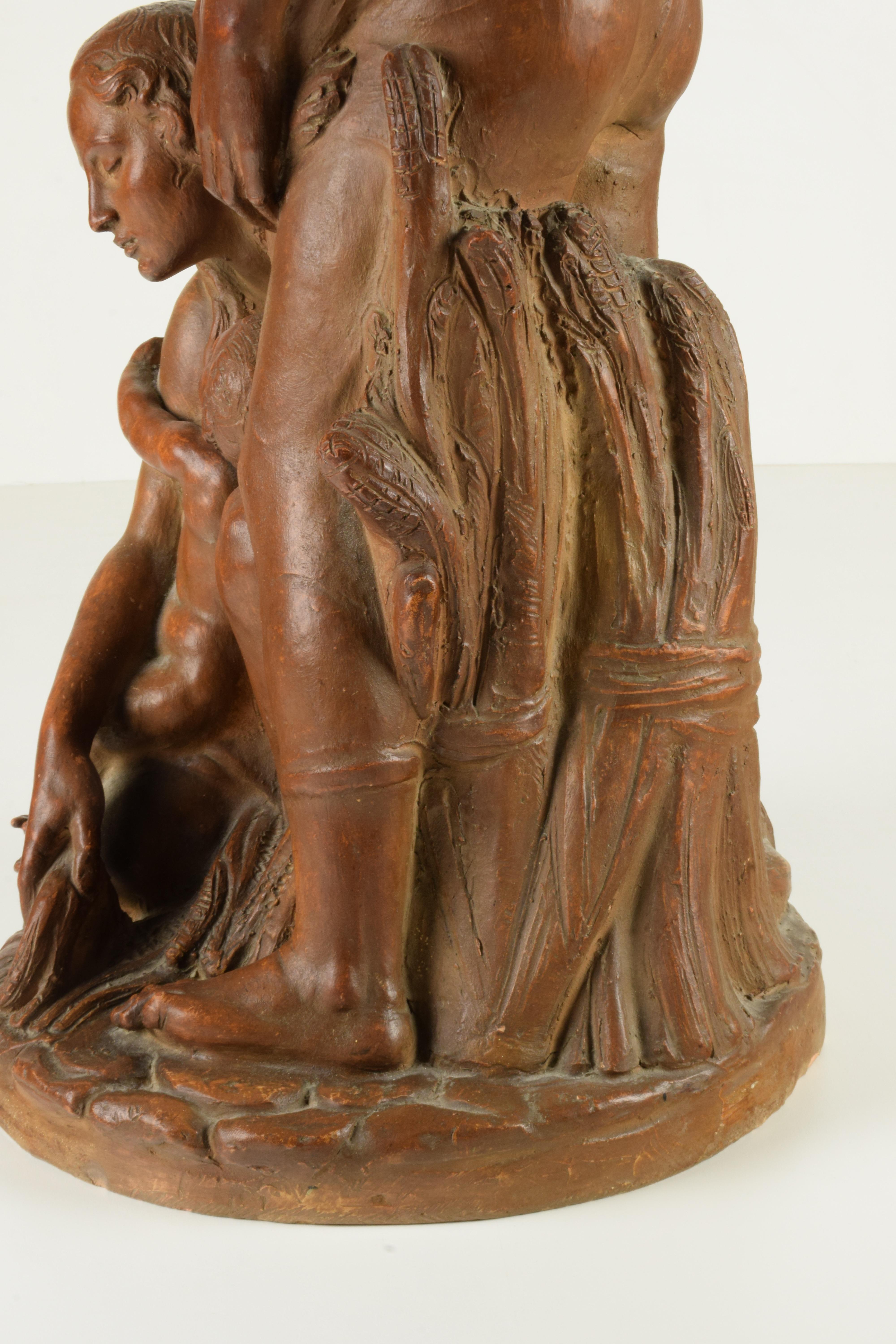 Italian Emanuele Zambini Terracotta Sculpture For Sale