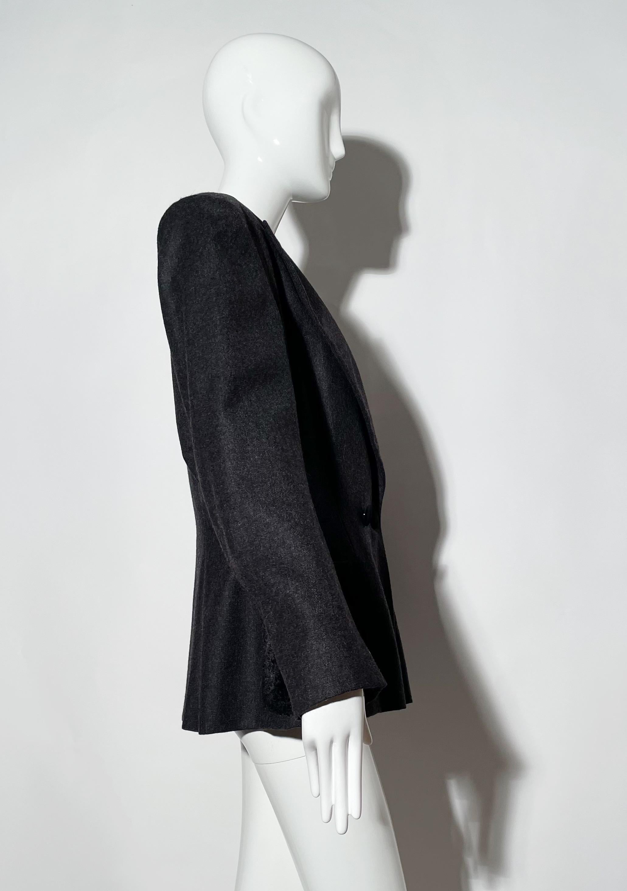 Black Emmanuelle Khahn Grey Blazer For Sale
