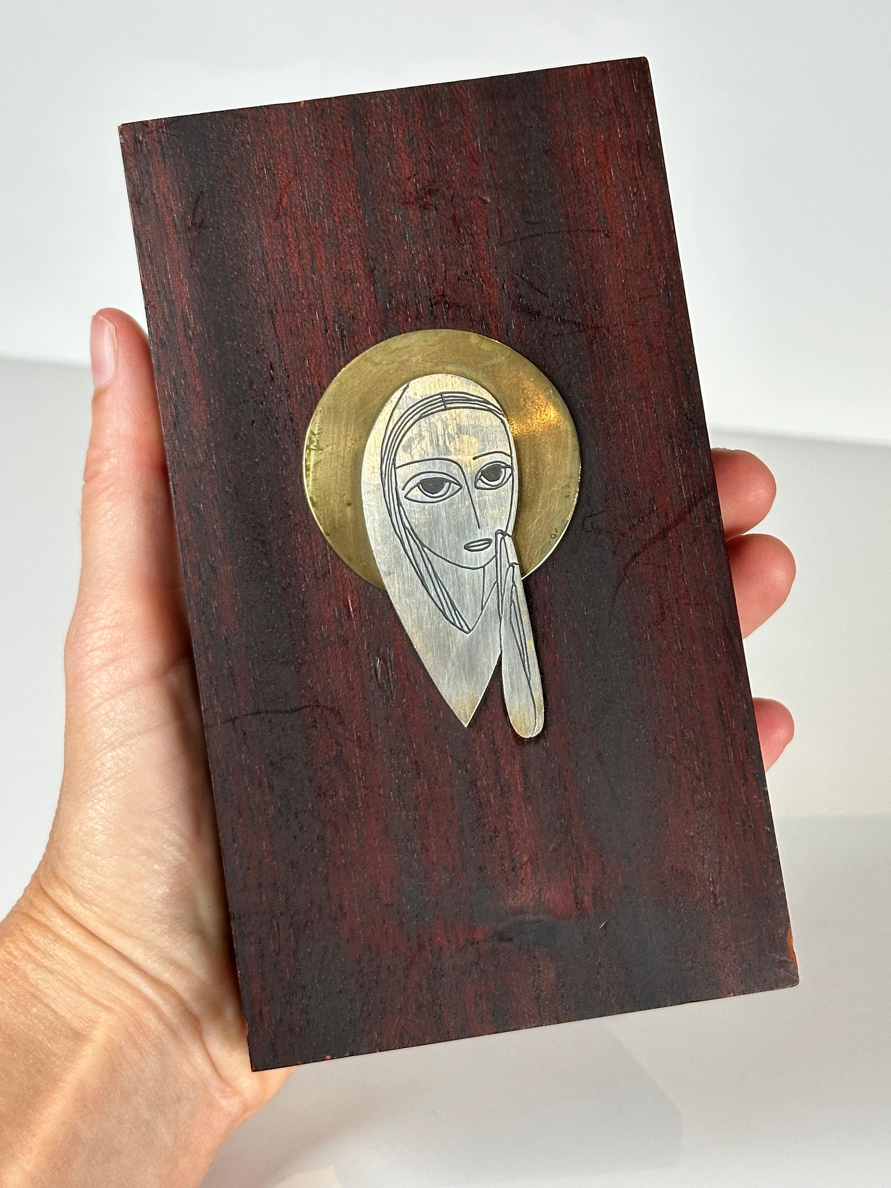 Messicano Targa Emaus Talleres Monasticos in argento, ottone e Wood in vendita