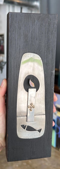 Emaus Talleres Monasticos Sterling, Brass and Wood Wall Plaque