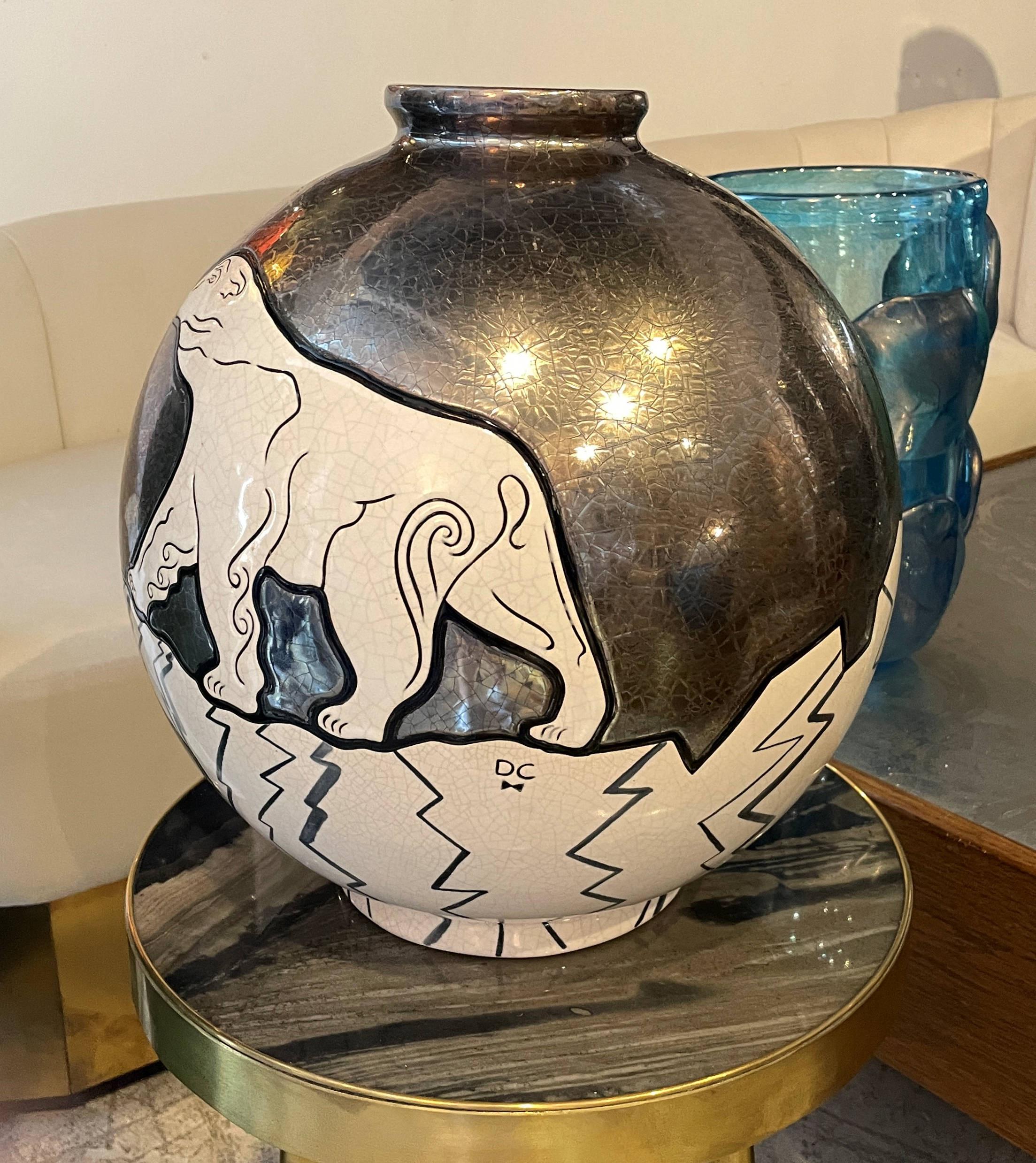 Vase Emaux de Longwy „Klarbär“ von Danillo Curetti im Zustand „Hervorragend“ in Miami, FL