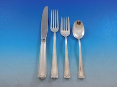 Embassy Scroll by Lunt Sterling Silver Flatware Set for 12 Service 63 pieces