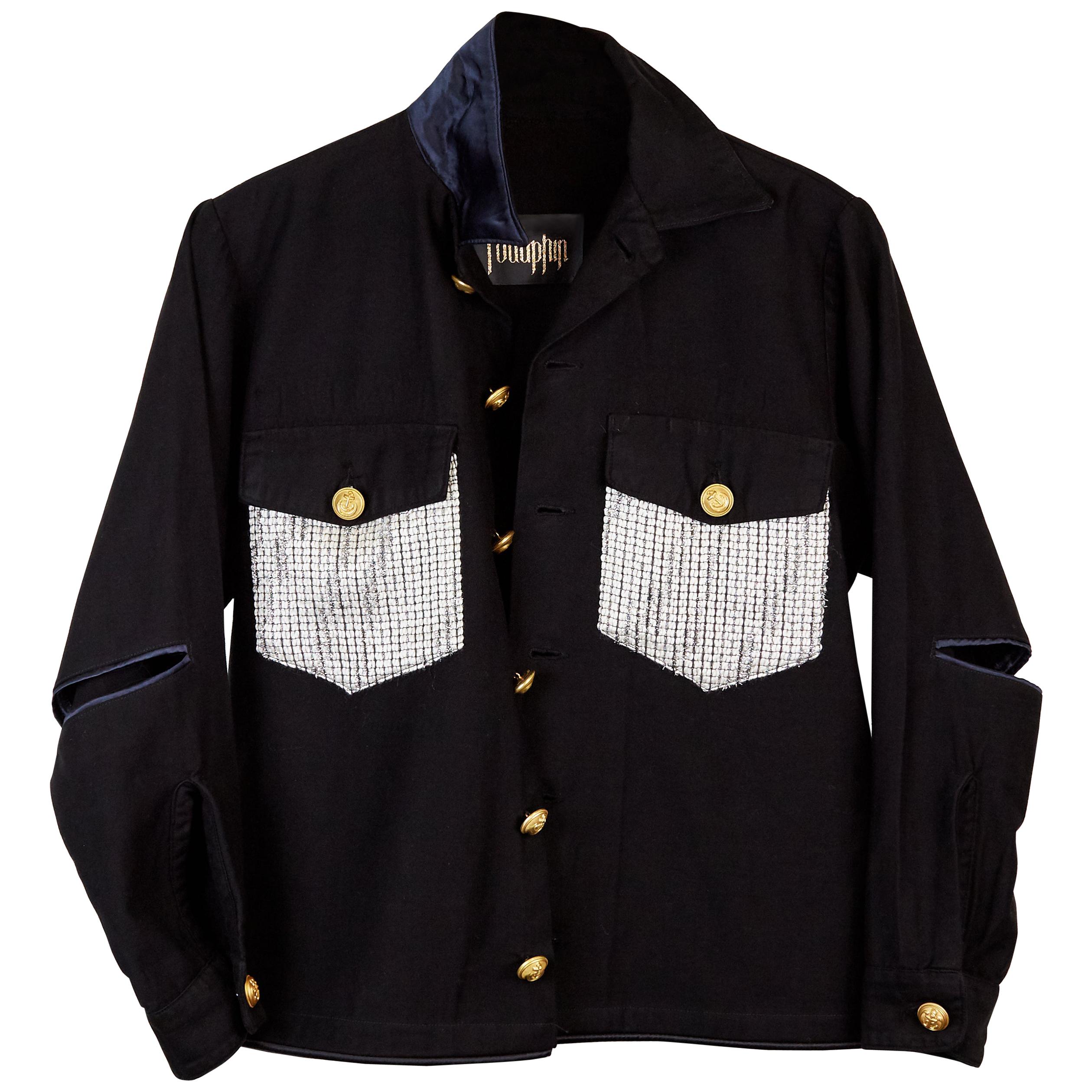 Embellished Jacket Cropped Lurex Tweed Gold Buttons One of a kind J Dauphin