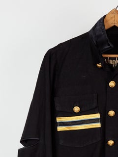 Jacket Military Black Gold Braid Gold Buttons Embellished  J Dauphin