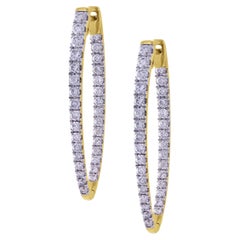 Boucles d'oreilles en or jaune 18k avec diamants embellis