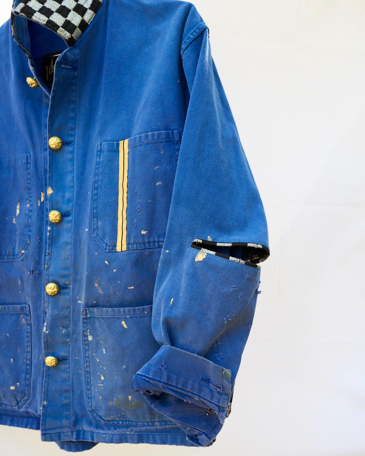 Jacket Distressed Collectible French Blue J Dauphin In New Condition In Los Angeles, CA