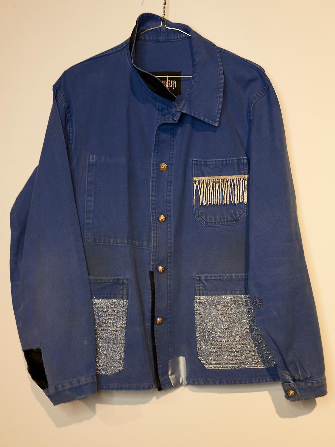 Embellished French Blue Distressed Jacket Lightblue Lurex Vintage J Dauphin 2