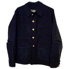 Embellished French Blue Dyed Black Jacket Darkblue Lurex Tweed J Dauphin