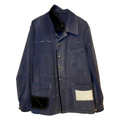 Vintage original French Blue Jacket Sequin Tweed Silver Buttons J Dauphin