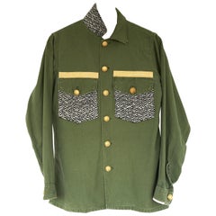 Embellished Jacket Military Green Gold Button Silver Lurex Tweed  J Dauphin