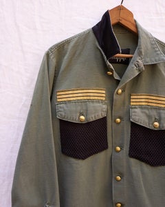 Embellished Green Military Jacket Braids Black Tweed J Dauphin