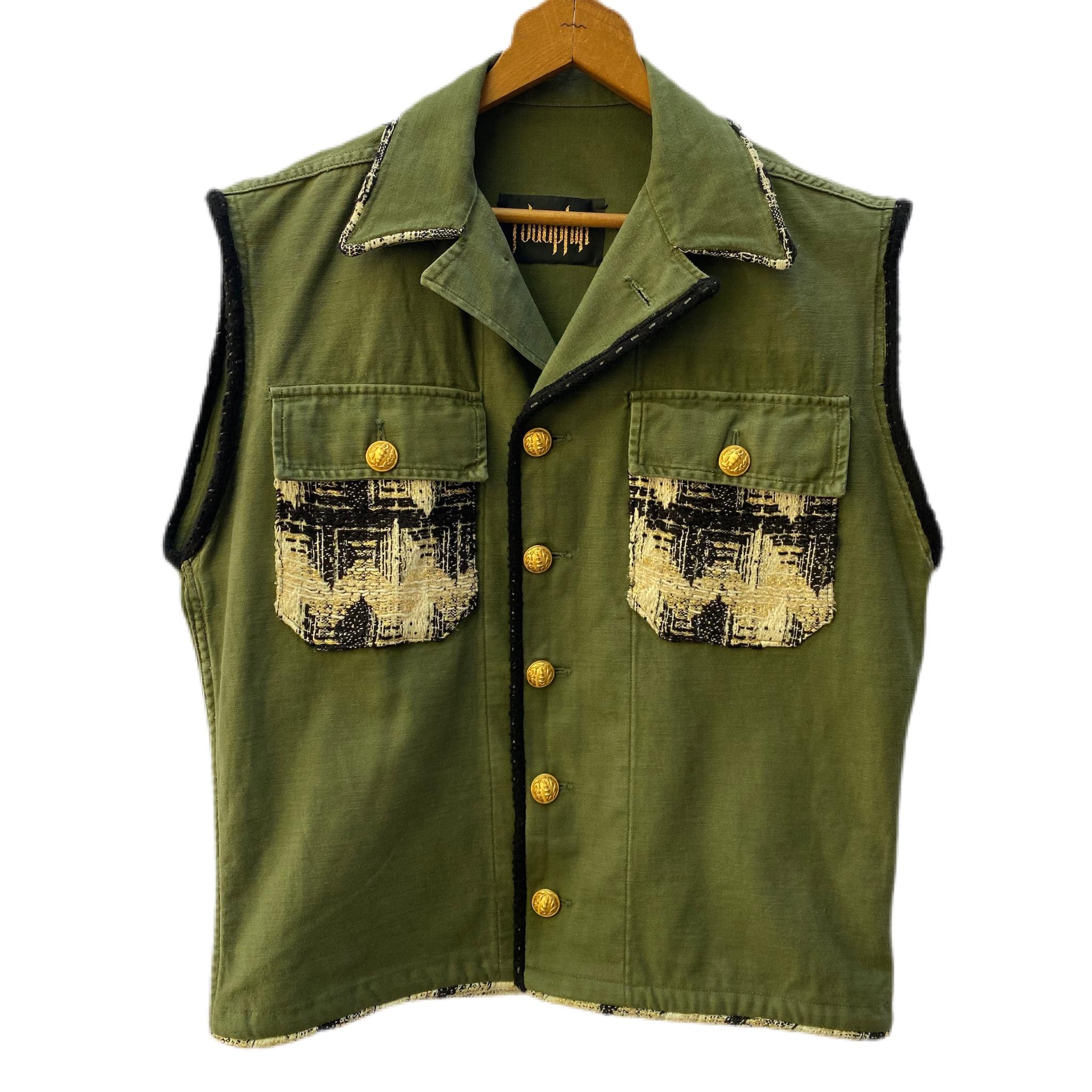 green jacket vest