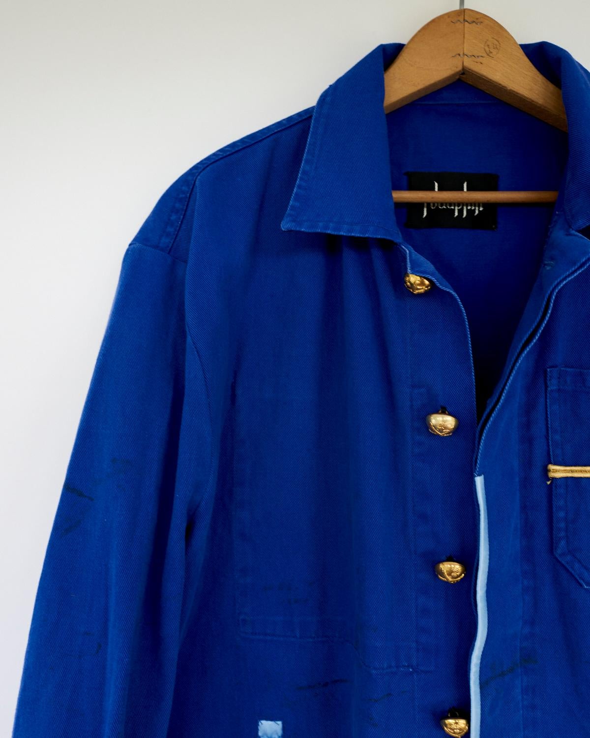 Embellished Jacket French Blue Silk Details Gold Braid Gold Buttons J Dauphin 1