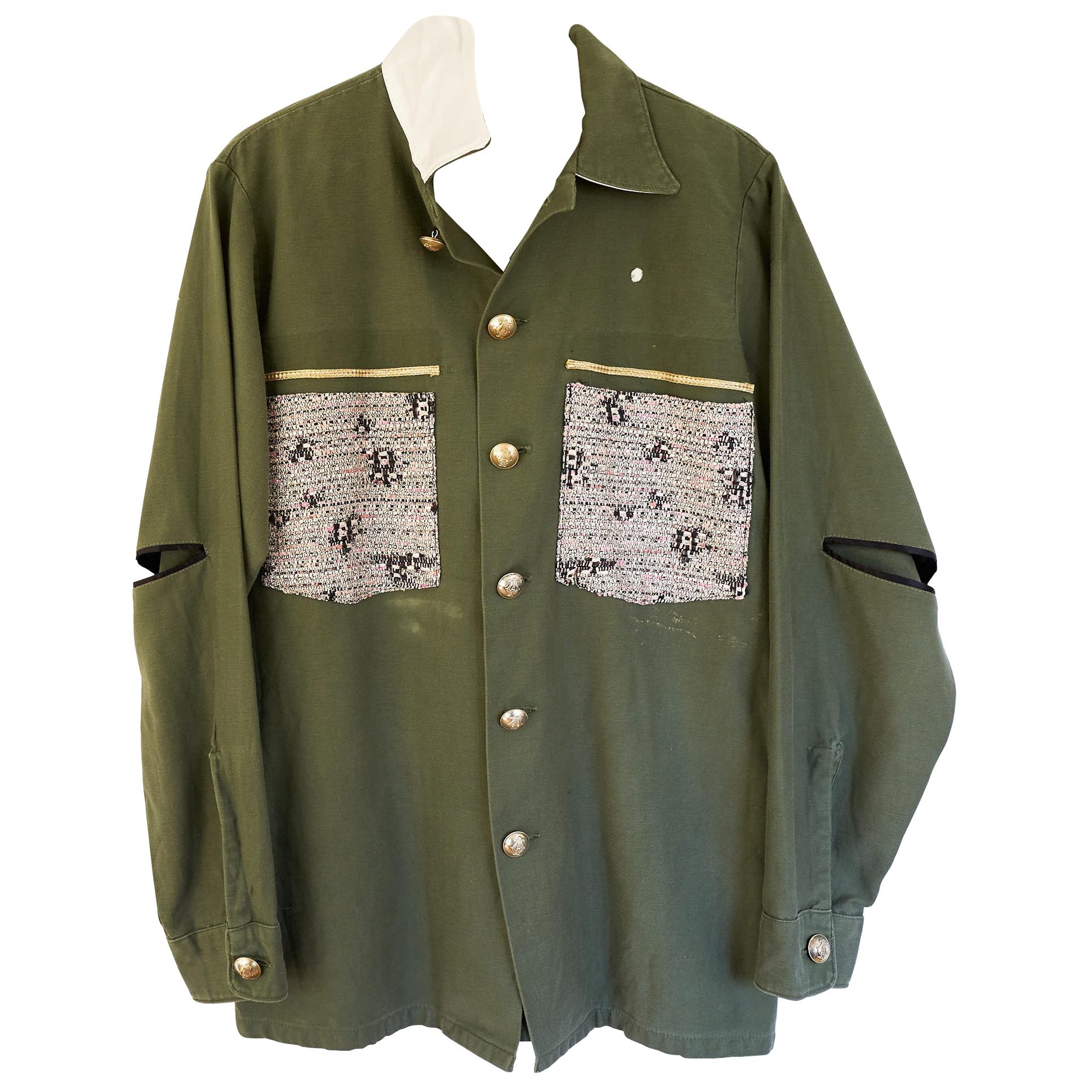 Embellished Jacket Pink Designer Tweed Original green Military J Dauphin