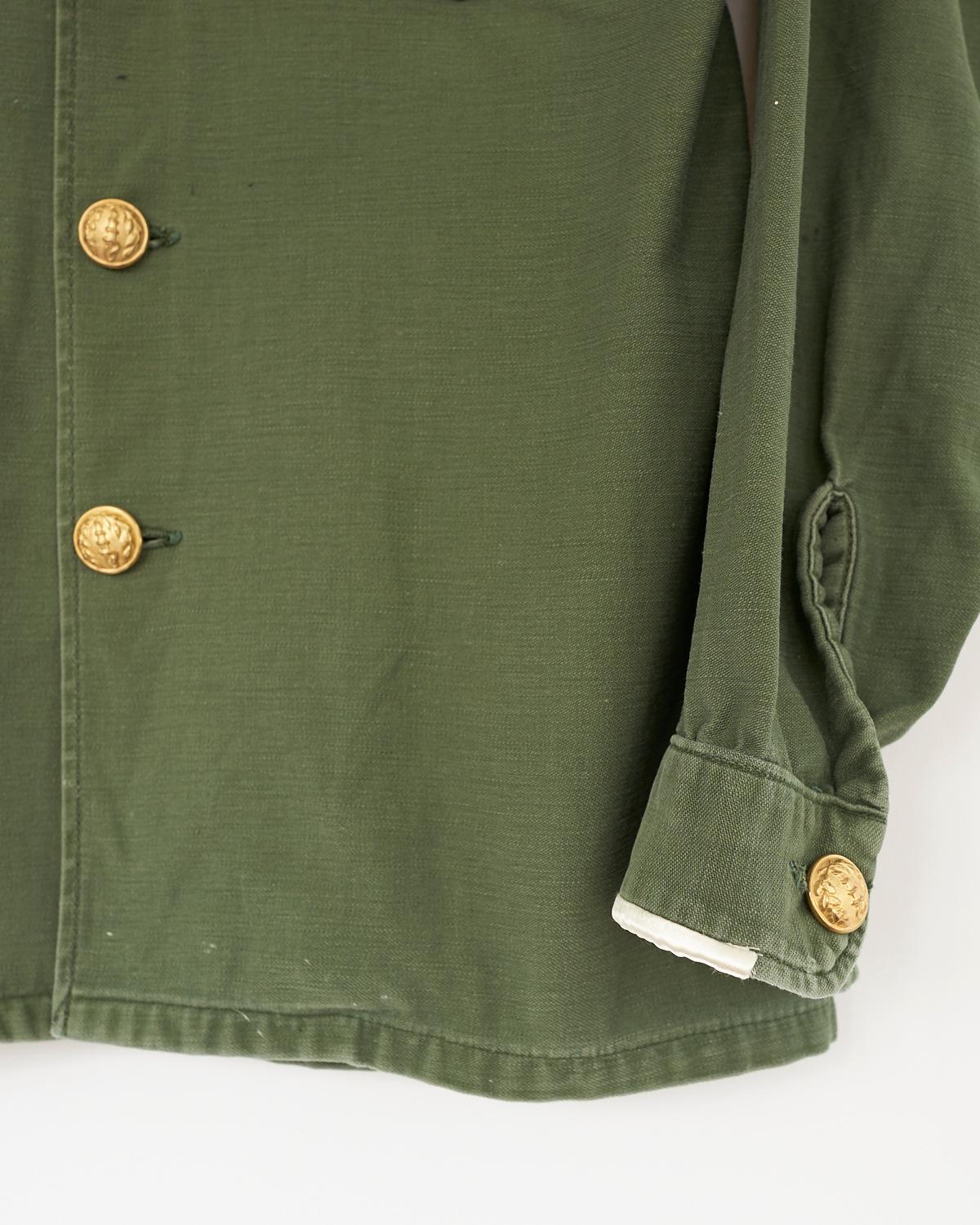 Black Jacket Military Green Gold Button Silver Lurex Tweed  J Dauphin