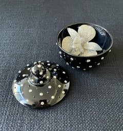 Embellished Jar with Leather Pave Orchid