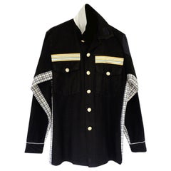 Military Black Jacket Gold Button Wool Flannel J Dauphin