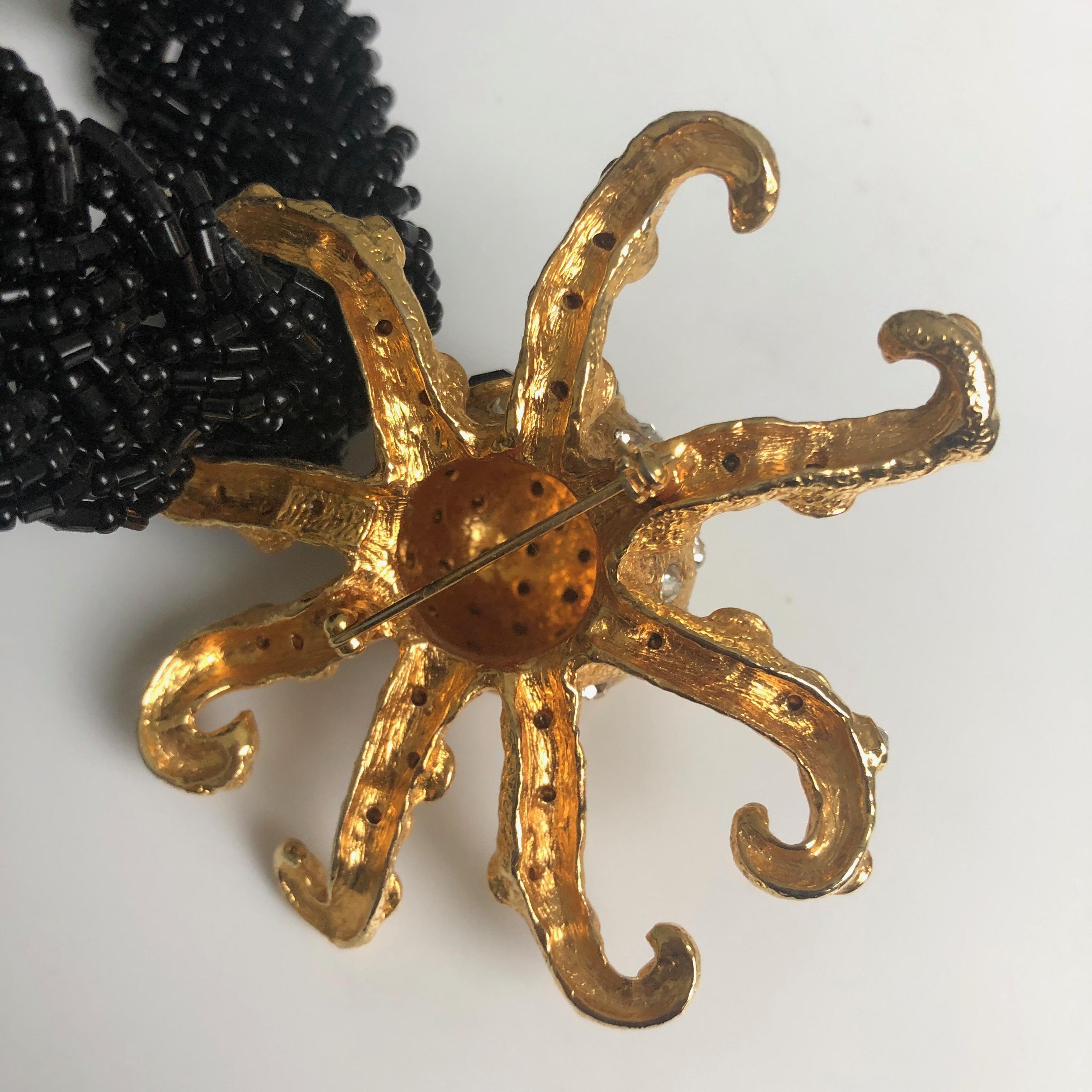 Embellished Octopus Necklace by Stephanie Lake Design Rare Statement Piece For Sale 7