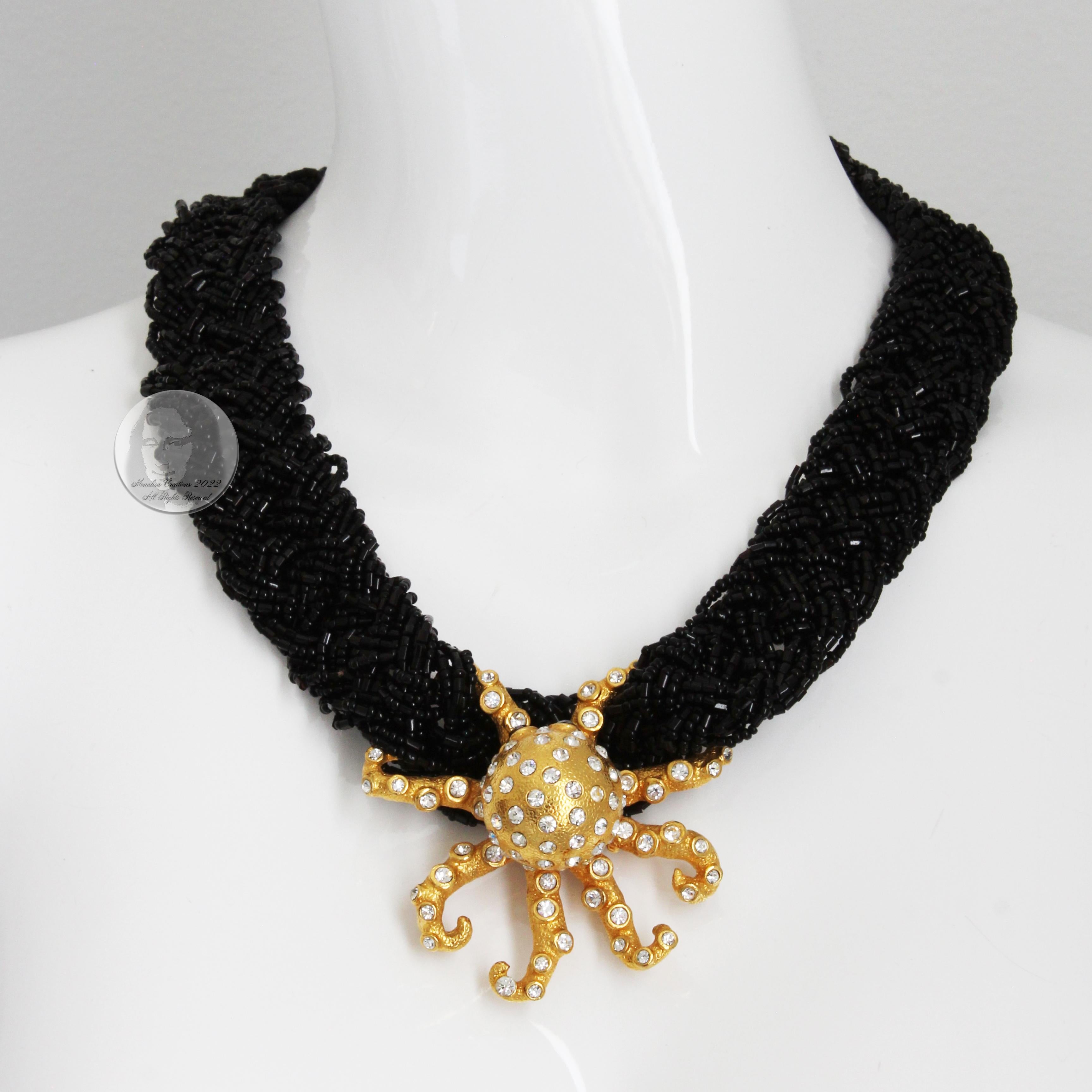 Contemporary Embellished Octopus Necklace by Stephanie Lake Design Rare Statement Piece For Sale