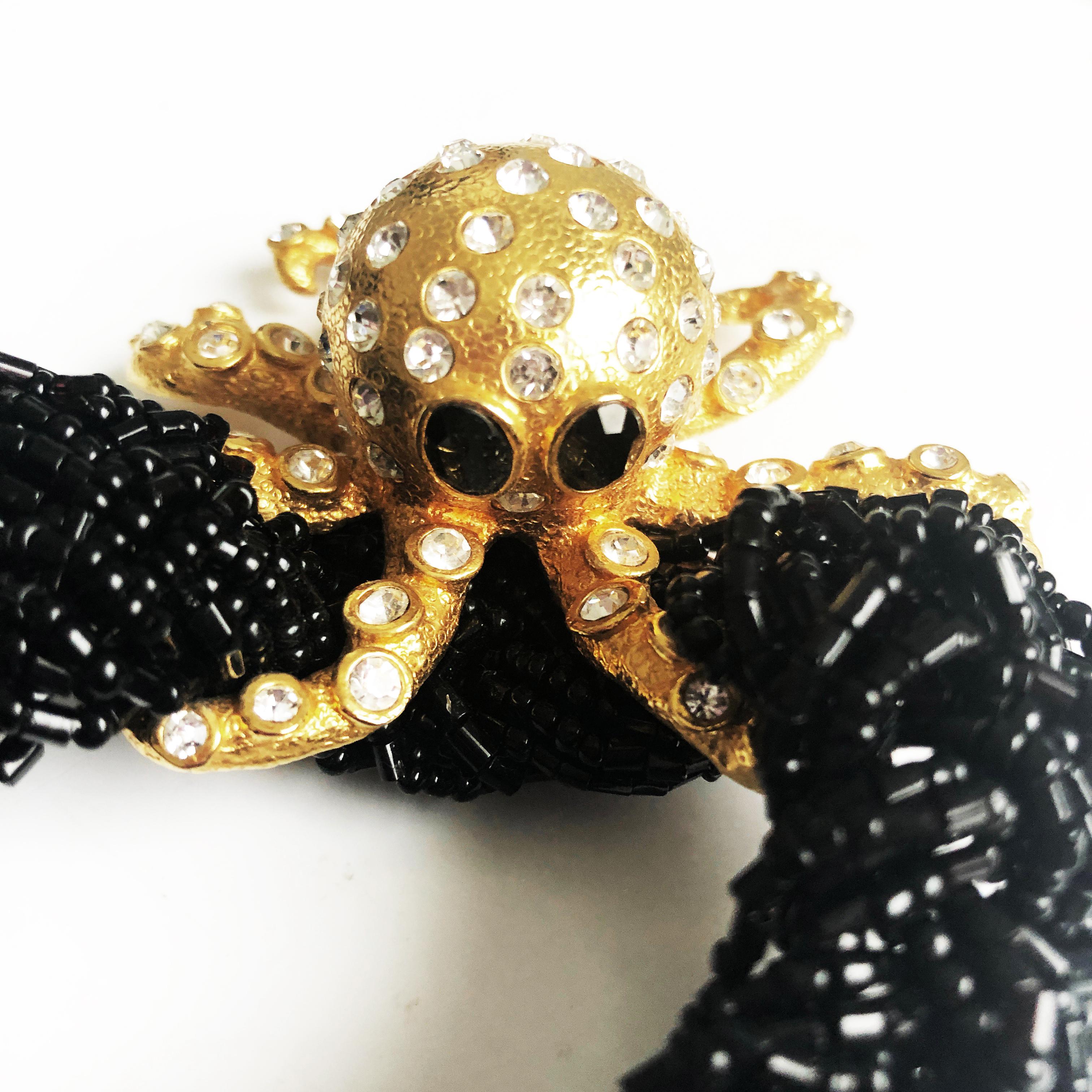 Women's Embellished Octopus Necklace by Stephanie Lake Design Rare Statement Piece For Sale