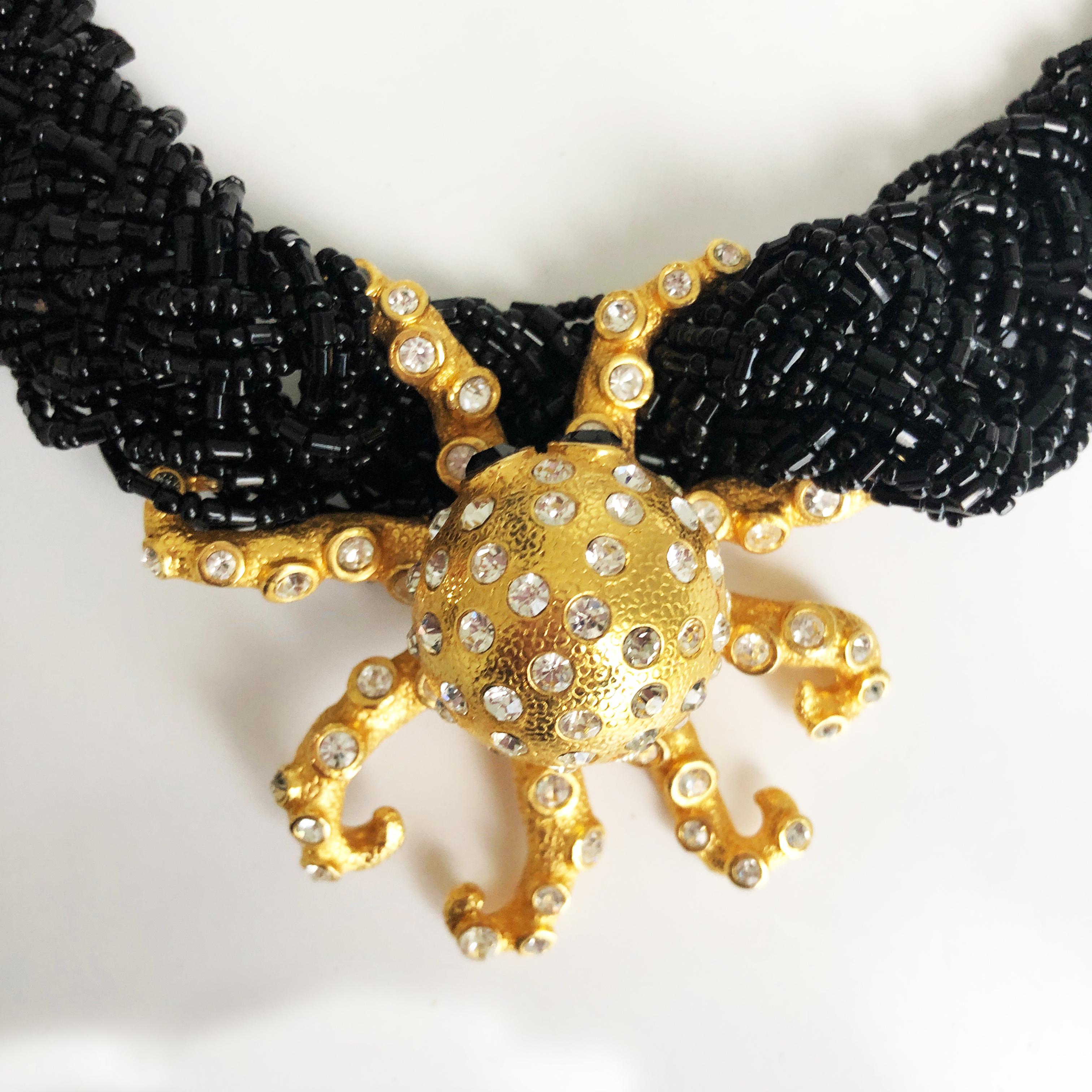 Embellished Octopus Necklace by Stephanie Lake Design Rare Statement Piece For Sale 3