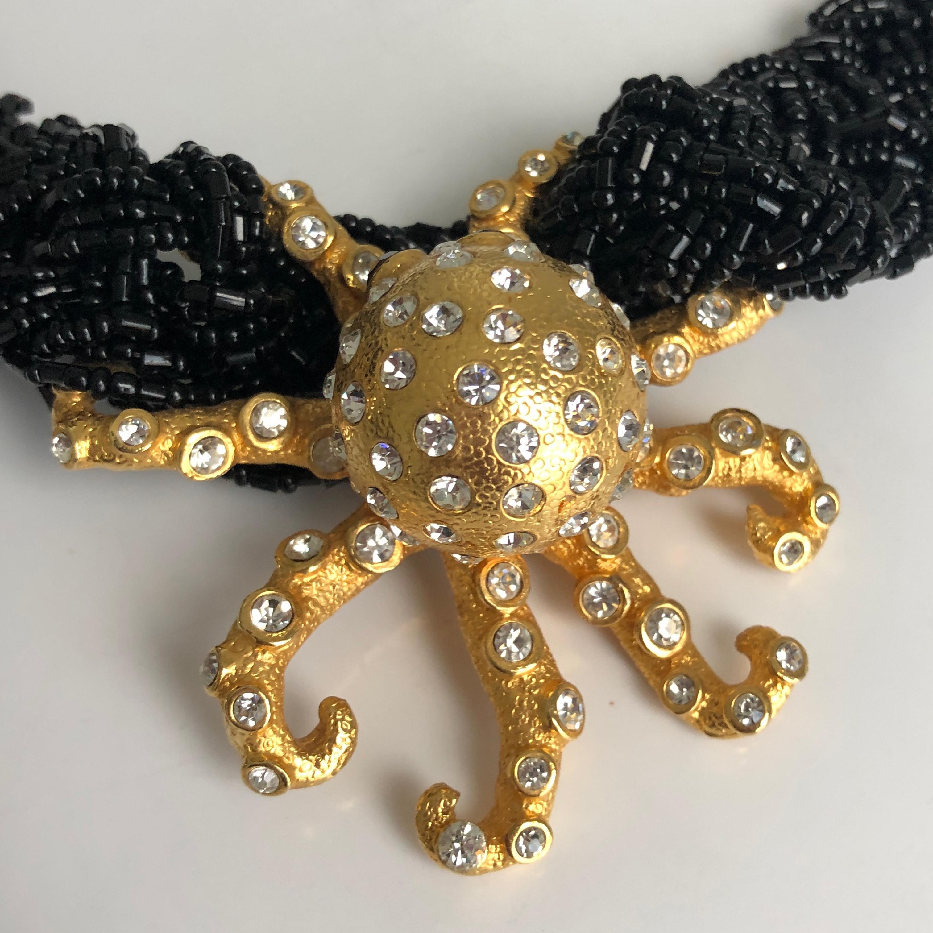 Embellished Octopus Necklace by Stephanie Lake Design Rare Statement Piece For Sale 4