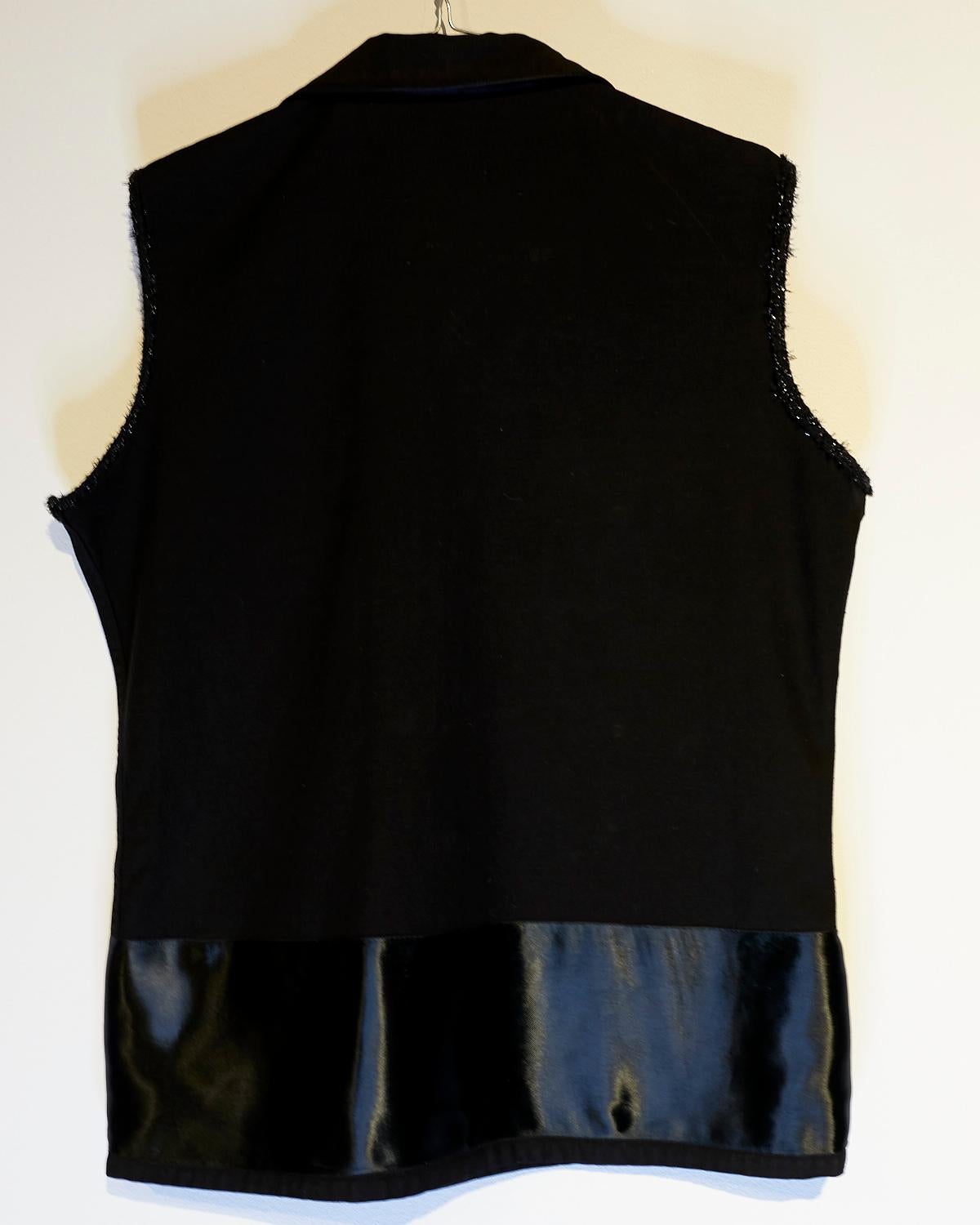 Embellished Sleeveless Vest Jacket Blazer Black Military Lilac Brocade J Dauphin 1