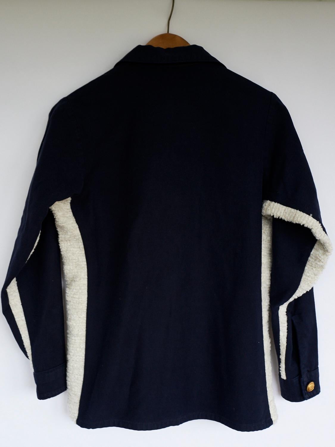 Women's Dark Blue Jacket Military Grey Wool Gold Buttons J Dauphin