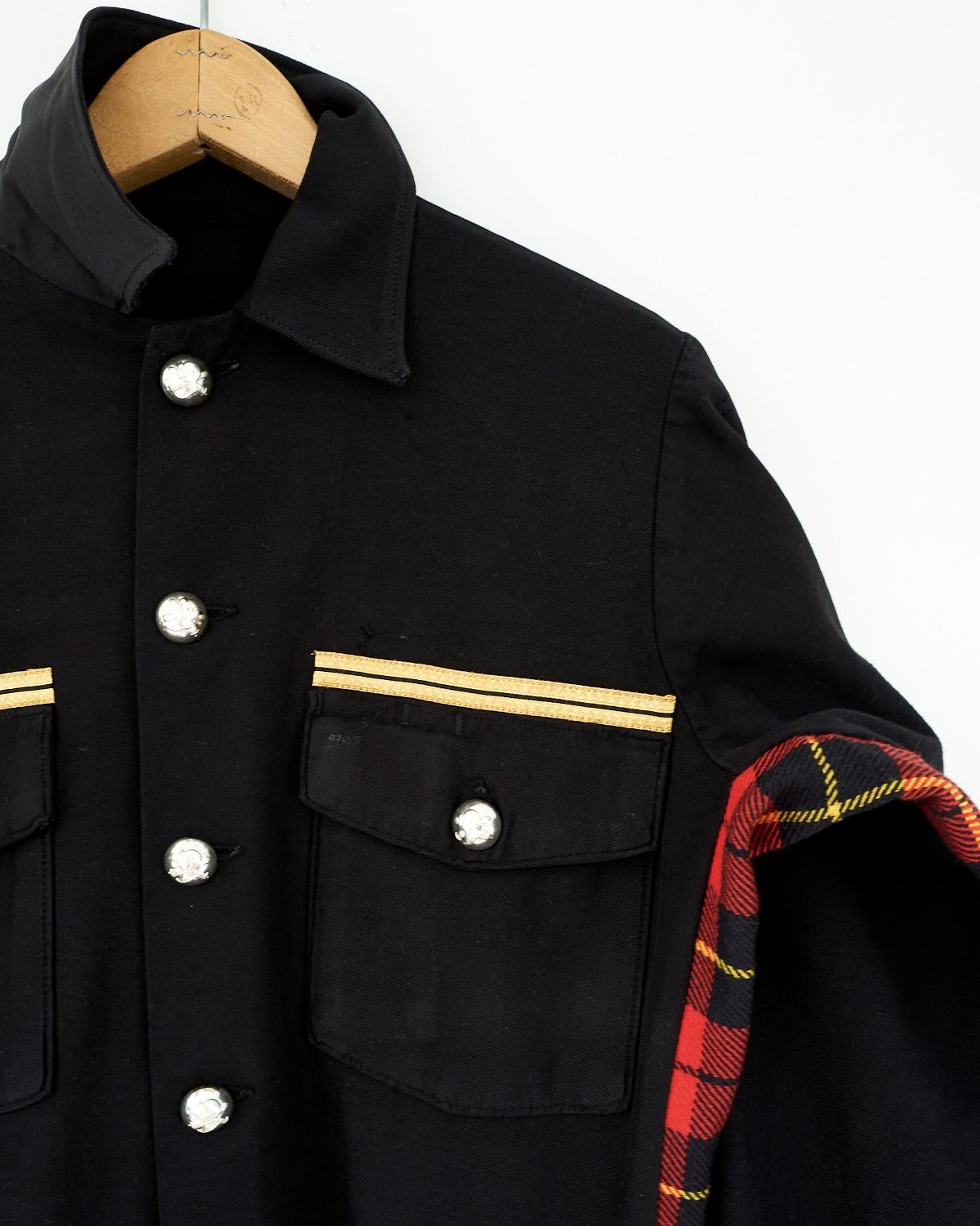 Embellished Wool Flannel Military Jacket Gold Braids Silver Button J Dauphin In New Condition In Los Angeles, CA