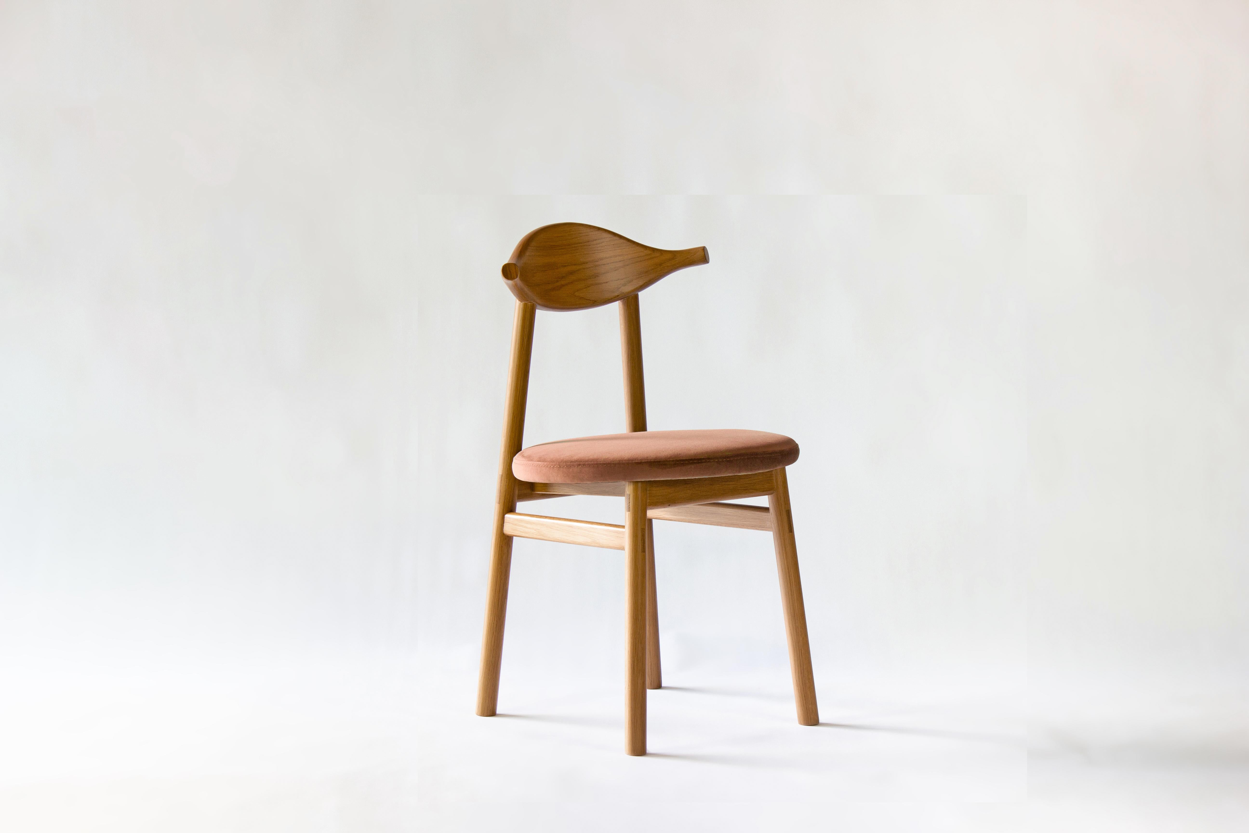 Oak Ember Fabric Chair For Sale