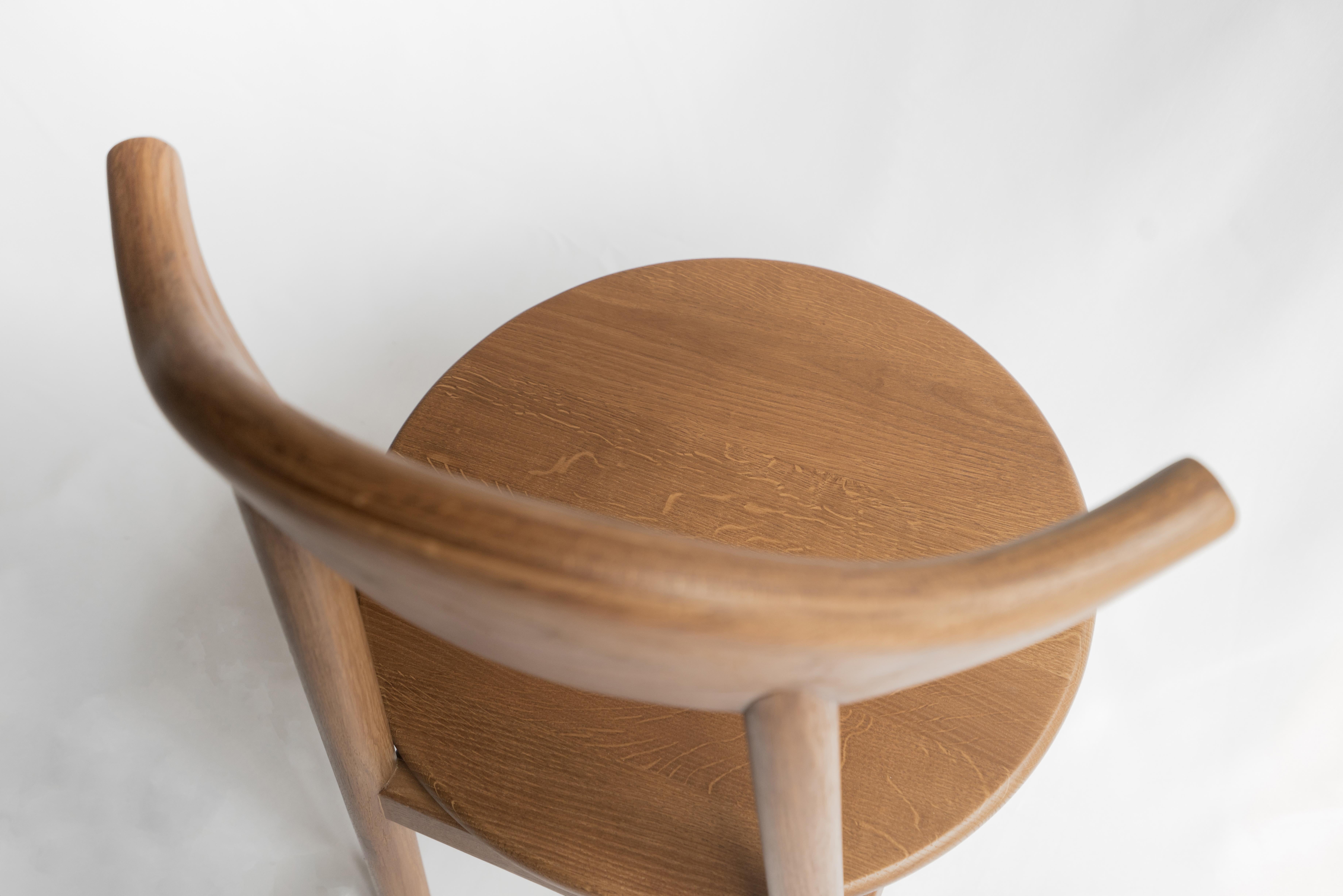 Contemporary Ember Chair by Sun at Six, Sienna, Midcentury Style Chair in Oak For Sale